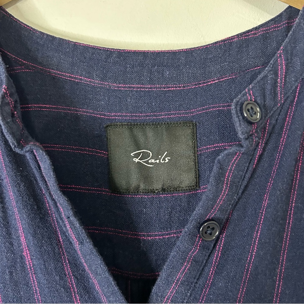 Rails Jolie Smocked Waist Button Front Mini Dress… - image 3